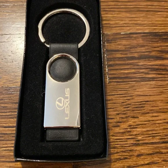 Lexus Black Leather Key Chain Blanks LEXUS Black Leather Key Chain